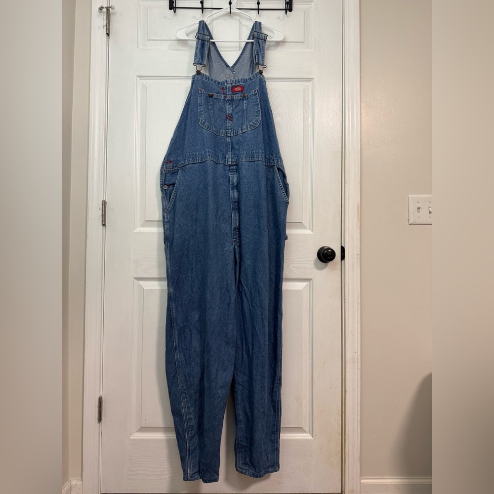 Dickies Classic Blue Denim Overalls Size 46x32
